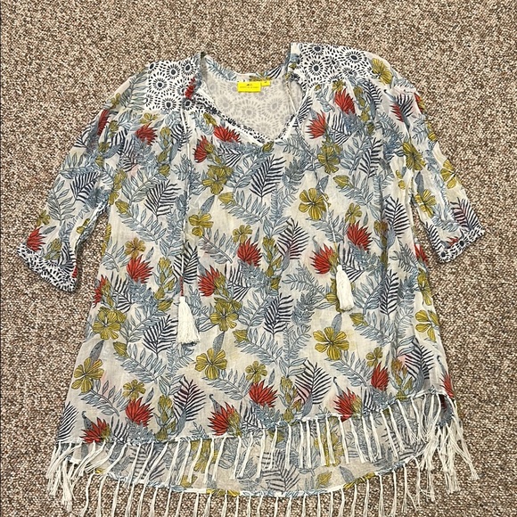 Roberta Roller Rabbit Tops - Roberta Roller Rabbit cover up Top with Tassels